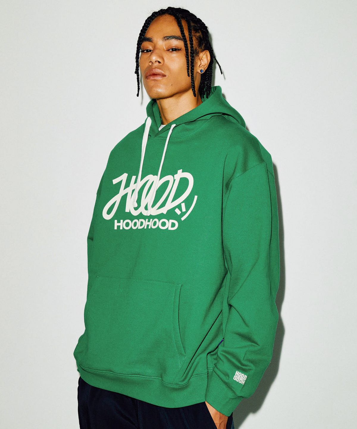 후드후드(HOODHOOD) 시그니처 로고 후드 그린