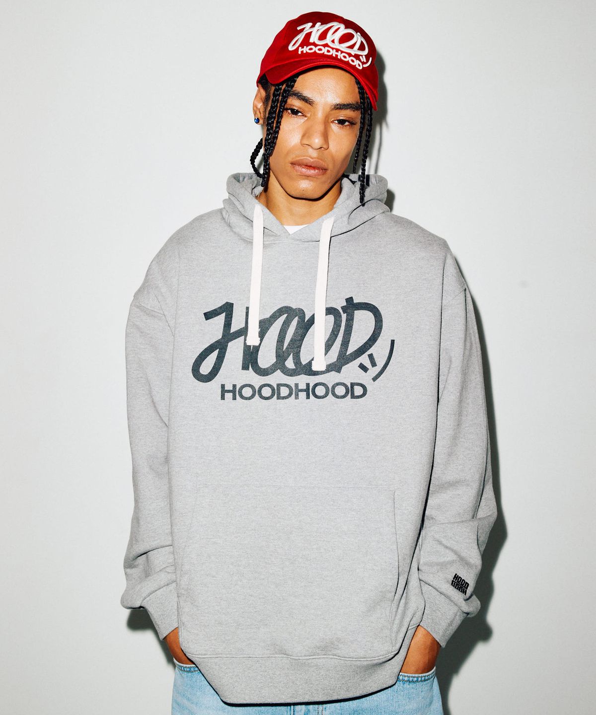 후드후드(HOODHOOD) 시그니처 로고 후드 그레이