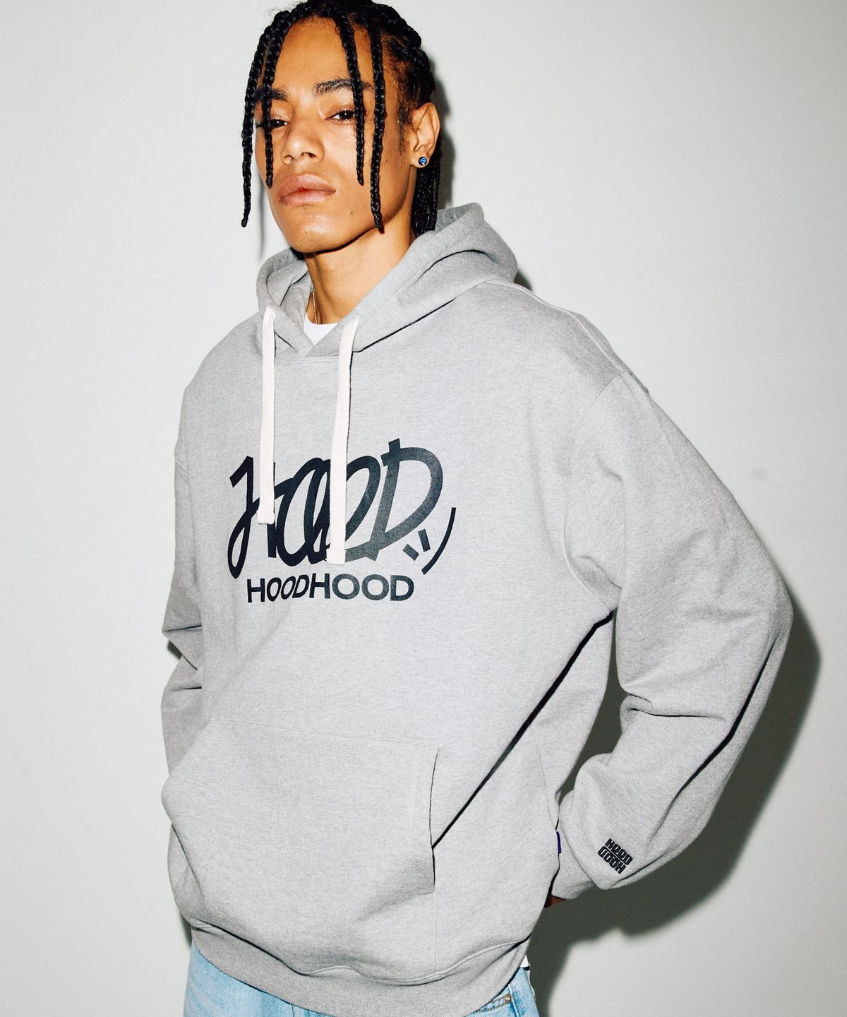 후드후드(HOODHOOD) 시그니처 로고 후드 그레이