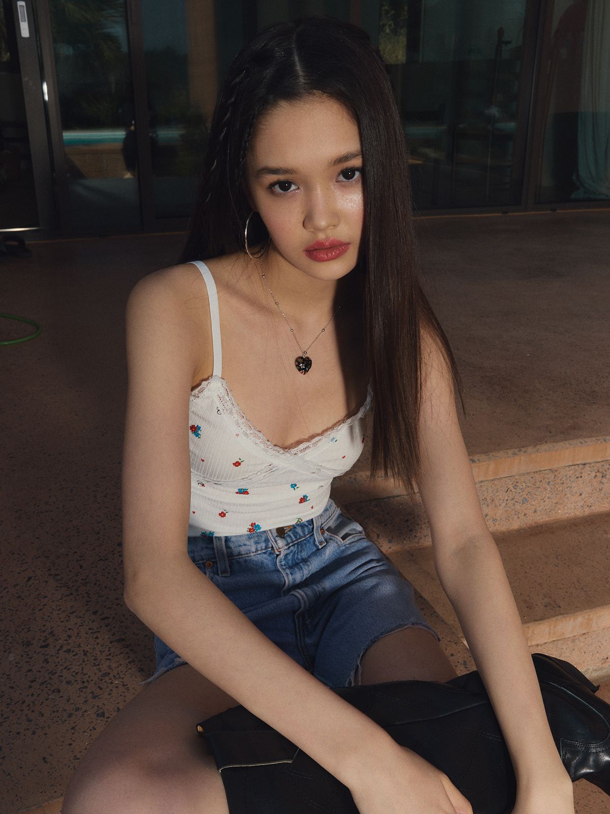 에즈이프 캘리(ASIF CALIE) CALIE LACE RIB TOP IVORY