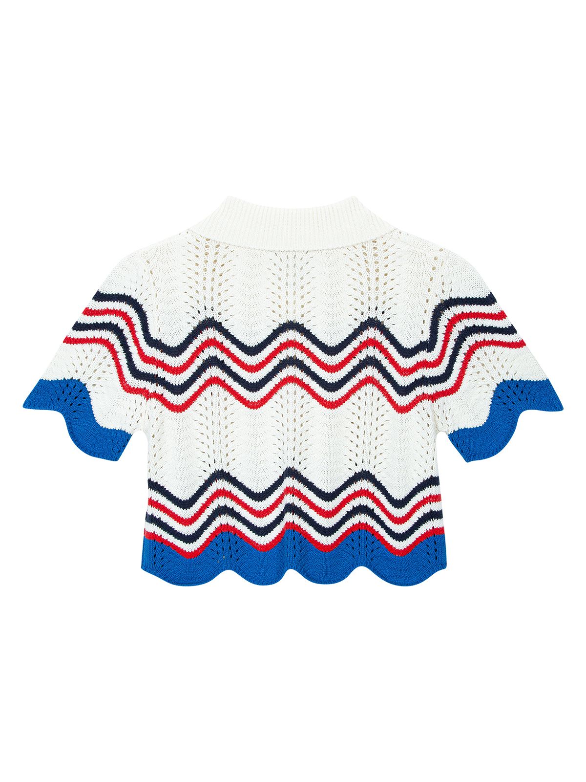 에즈이프 캘리(ASIF CALIE) POLO CROP STRIPE KNIT IVORY