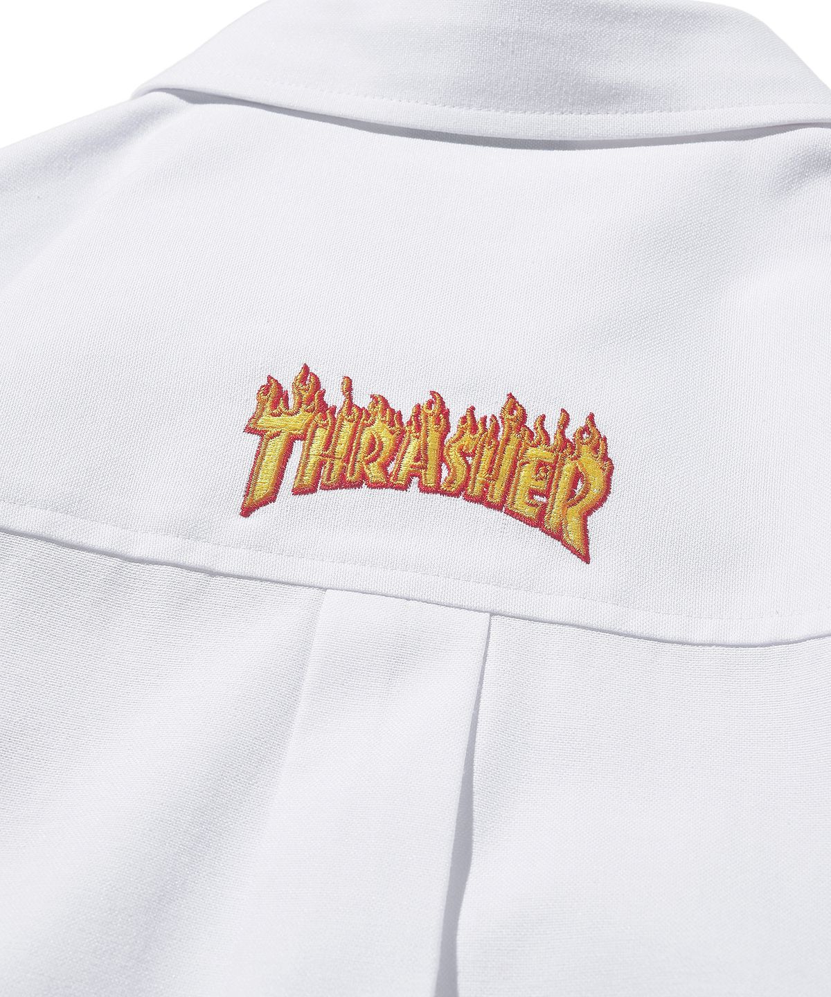 트레셔(THRASHER) 플레임 옥스포드 하프셔츠 화이트