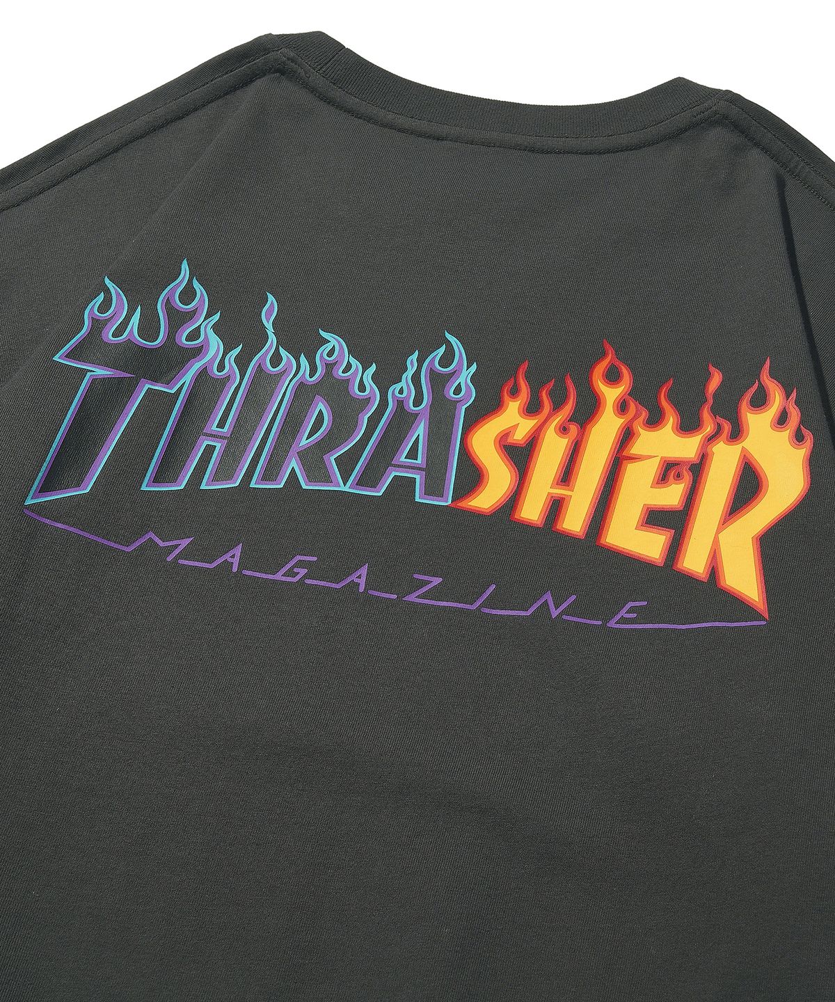 트레셔(THRASHER) 투톤 플레임 반팔 티셔츠 차콜