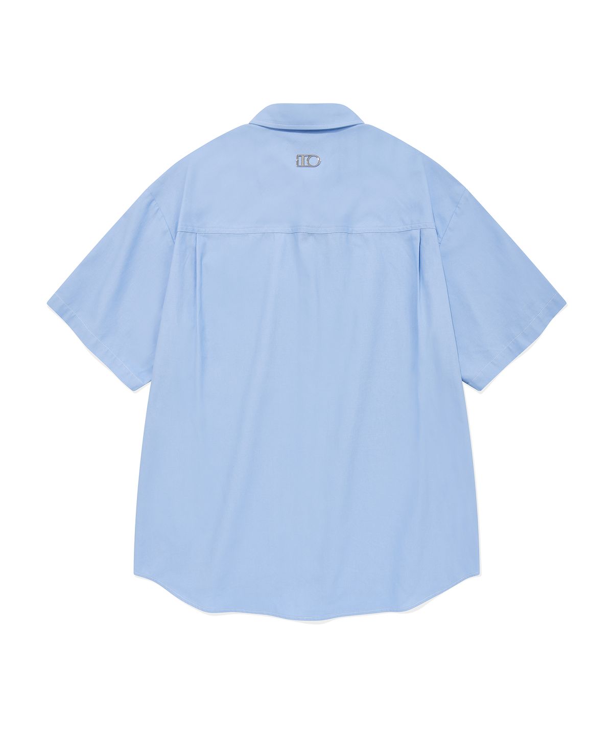 디써티원(DTHIRTYONE) Embroidered Half Sleeve Oxford Shirt (SOFT BLUE)