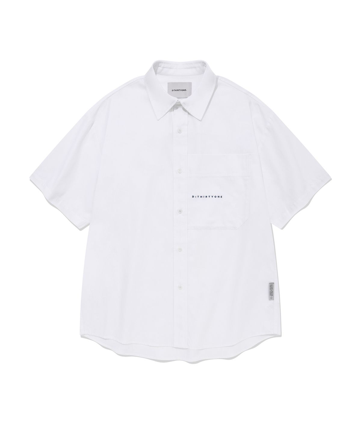 디써티원(DTHIRTYONE) Embroidered Half Sleeve Oxford Shirt (PURE WHITE)