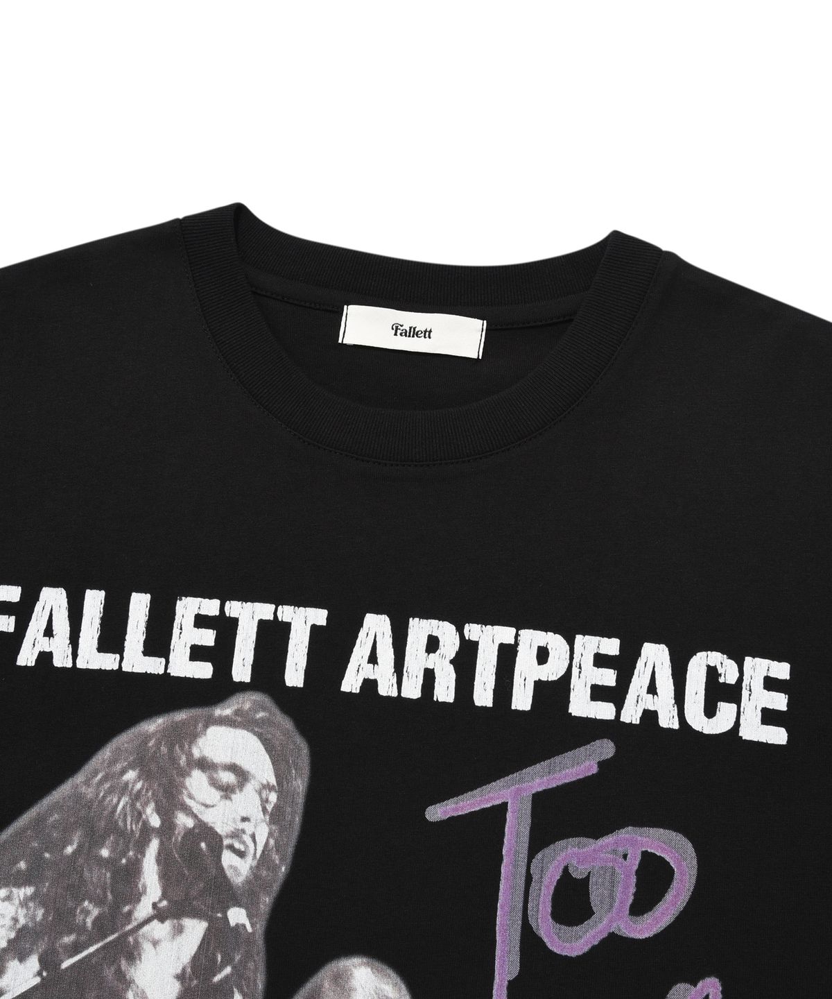 팔렛(FALLETT) 락무드 밴드 그래픽 반팔티 블랙