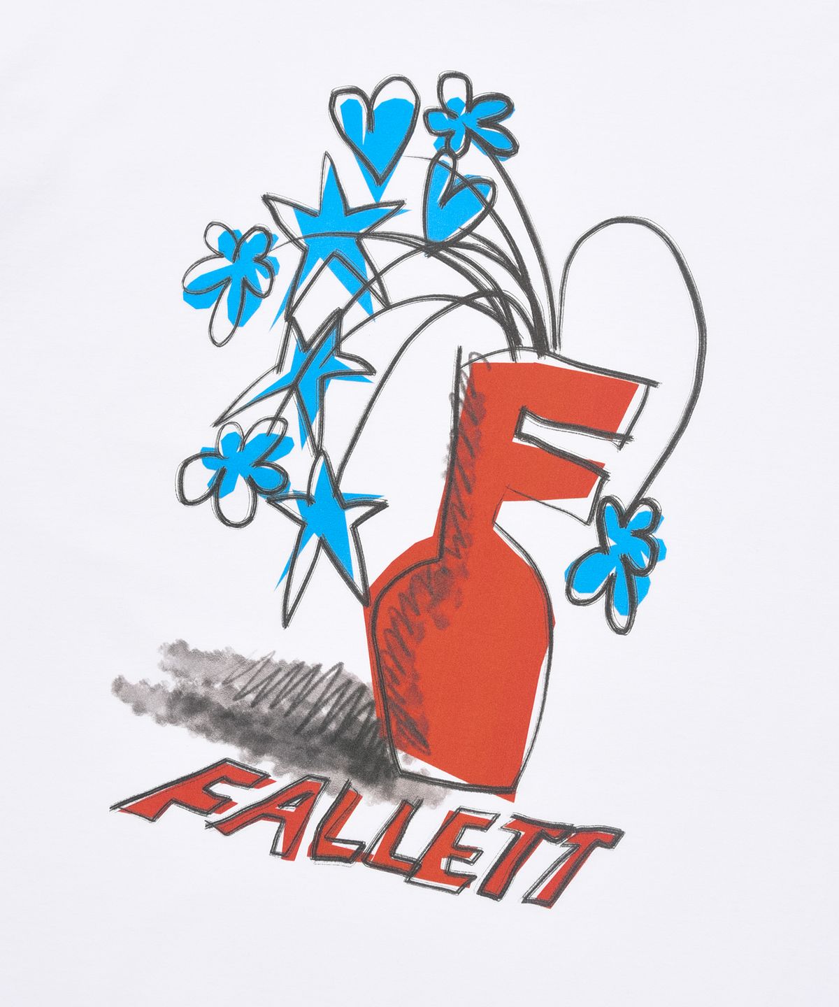 팔렛(FALLETT) 드로잉 베이스 반팔티 화이트