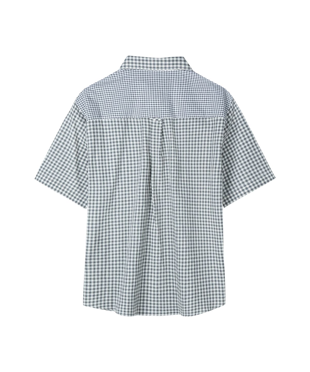 유니드가먼츠(YOUNEEDGARMENTS) 프렌치 깅엄 워시드 하프 셔츠 (깅엄 그레이)