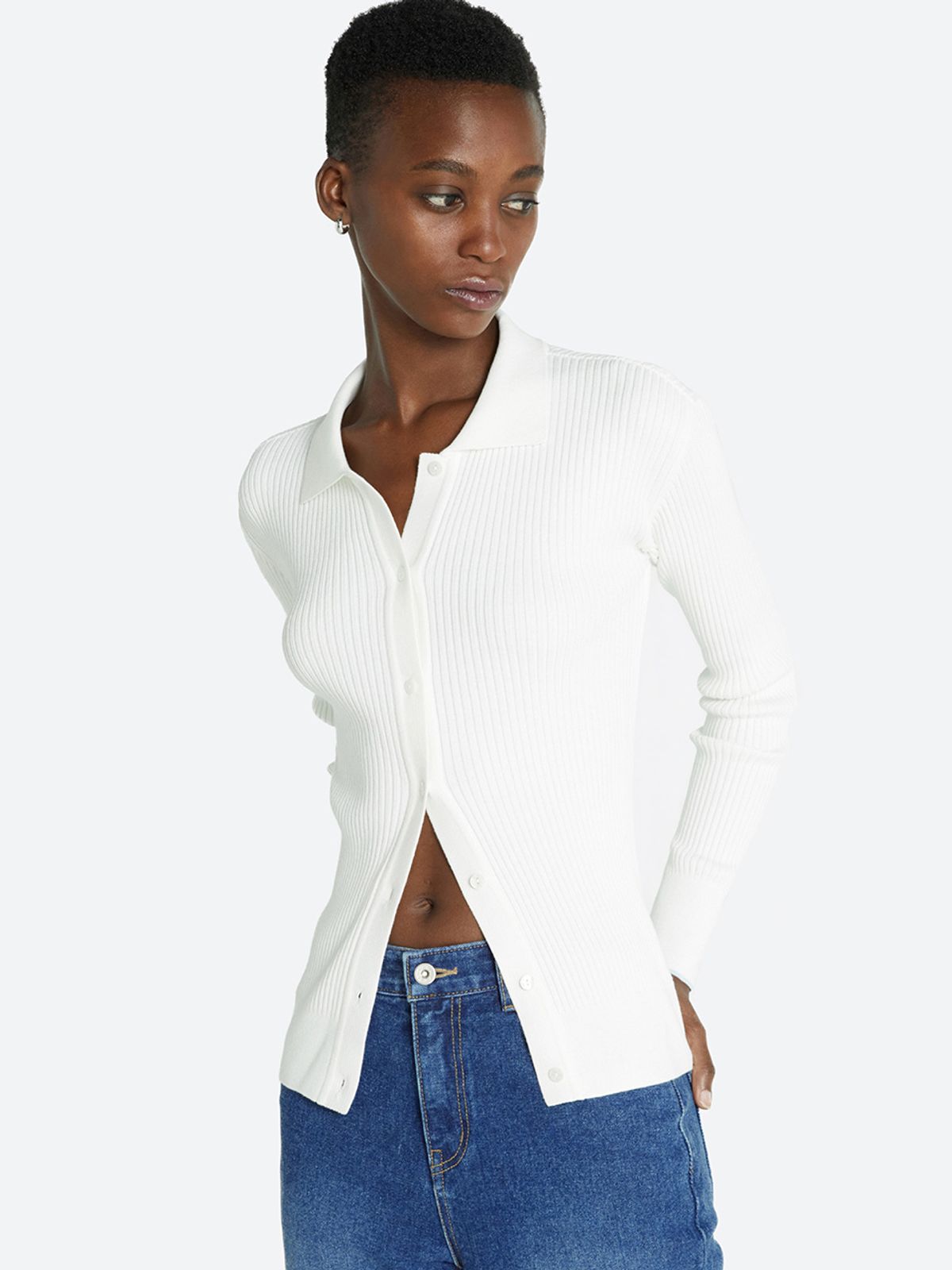 해브레스(HAVELESS) LINDA MODAL-BLEND CARDIGAN WHITE