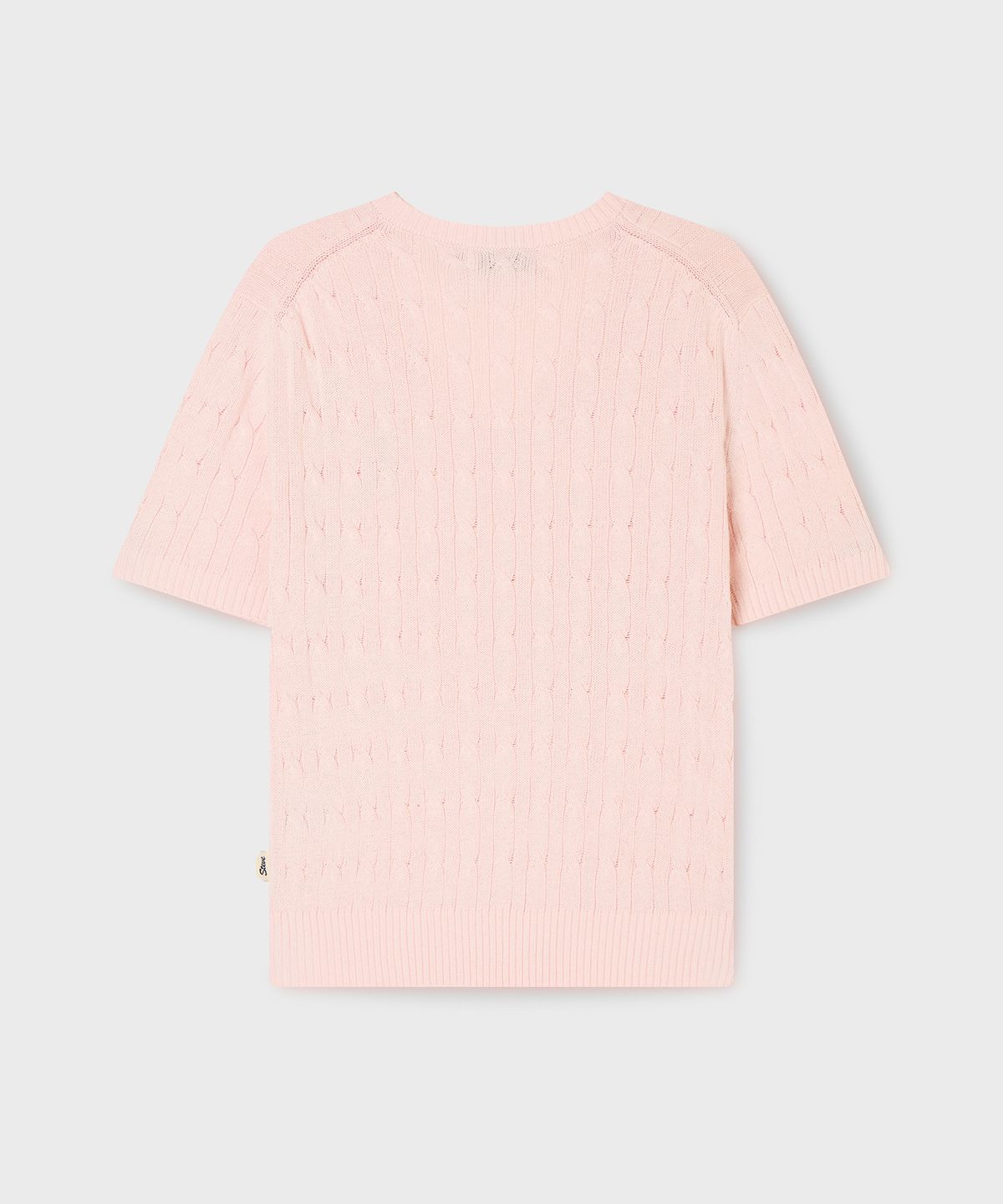 후아유(WHO.A.U) Steve V-neck Cable Short Sleeve Sweater/WHKAG2411F