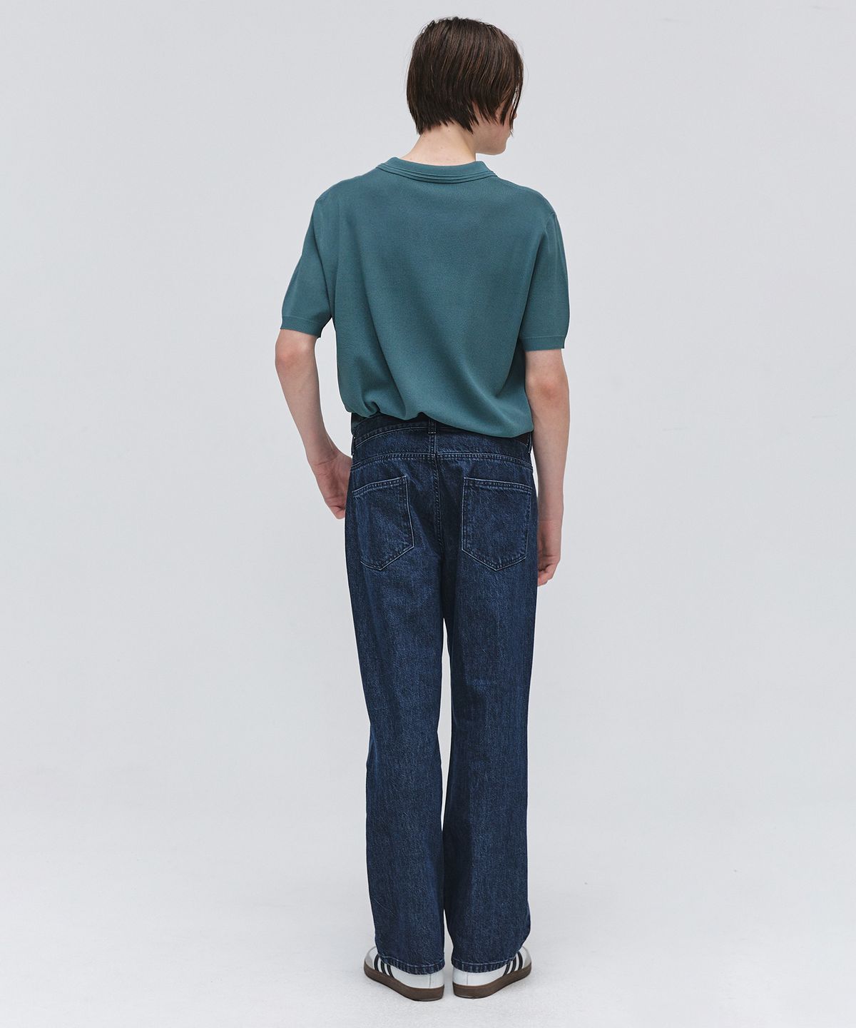 이지오(EZIO) Open Collar Half Knit_Khaki