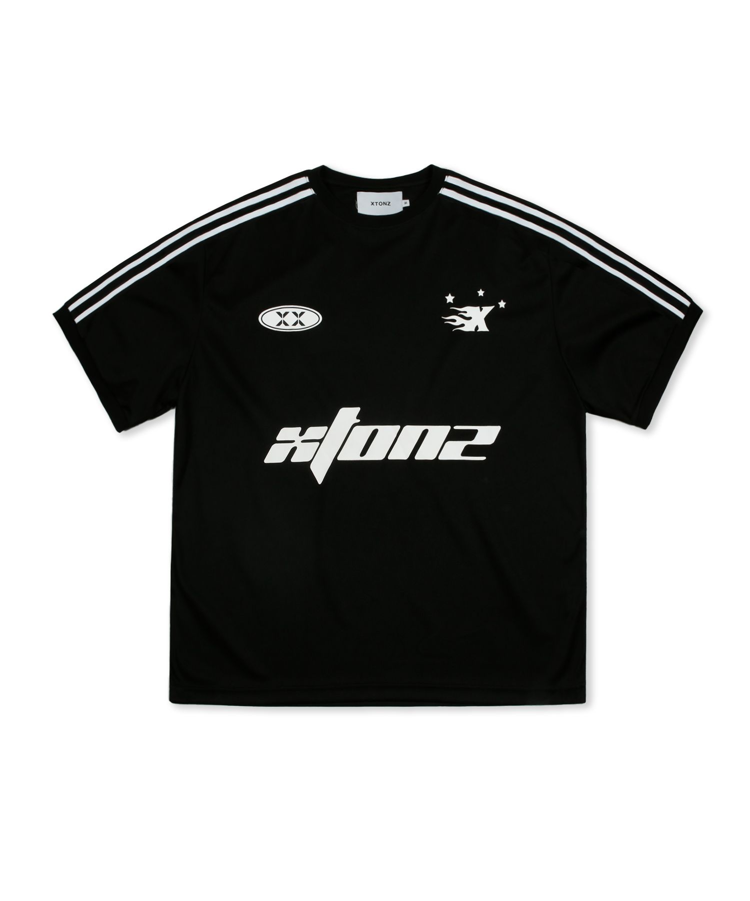MUSINSA | XTONZ XTT047 Sporty Round Short Sleeve T-Shirt (BLACK)