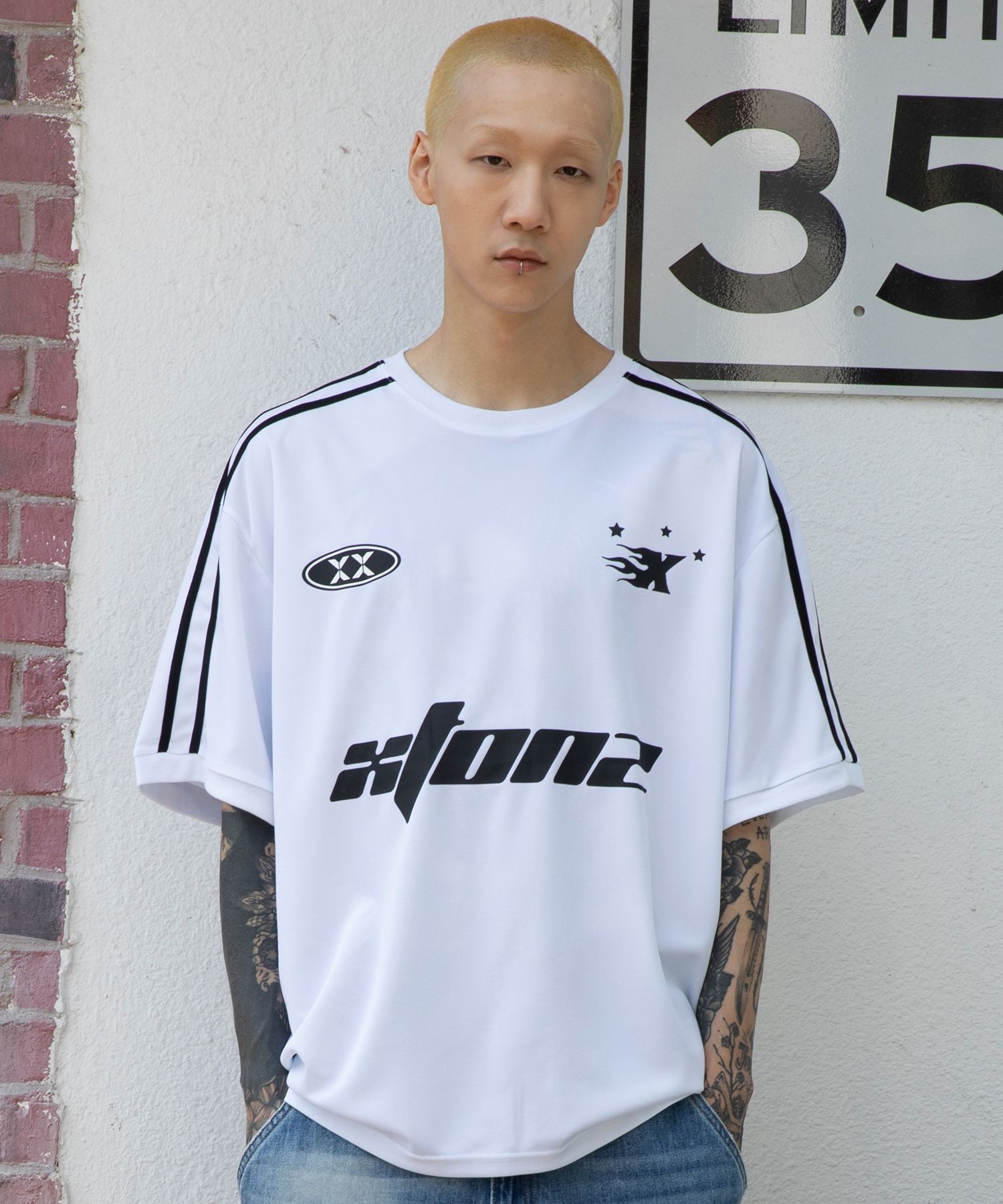 トップスその他 XTONZ XTT047 Sporty round short sleeve t-shirt WHITE XTT047W MUSINSA | XTONZ XTT047 Sporty Round Short Sleeve T-Shirt (WHITE)