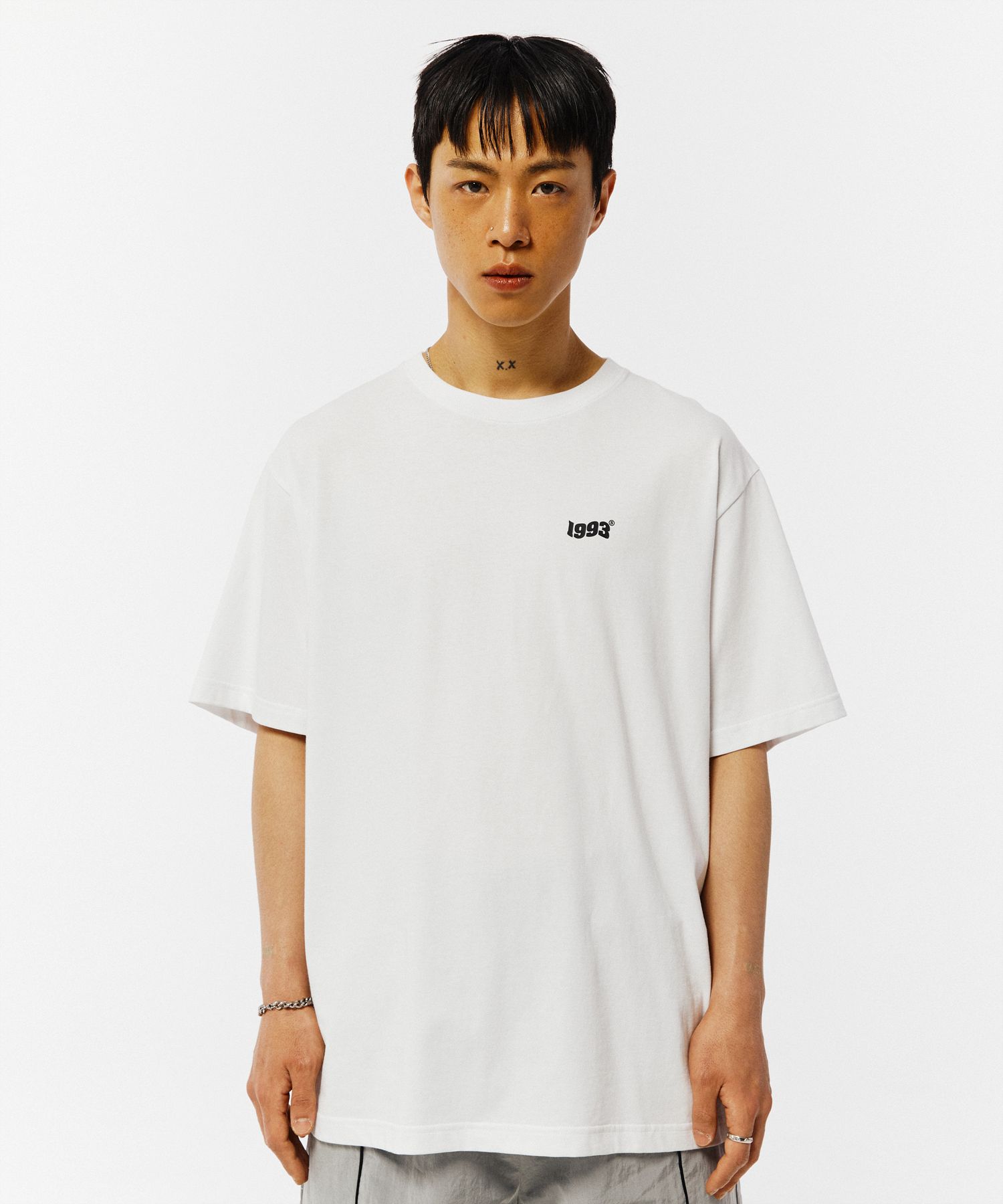 MUSINSA | 1993STUDIO [2PACK] Cool Cotton Wave Logo T-shirt