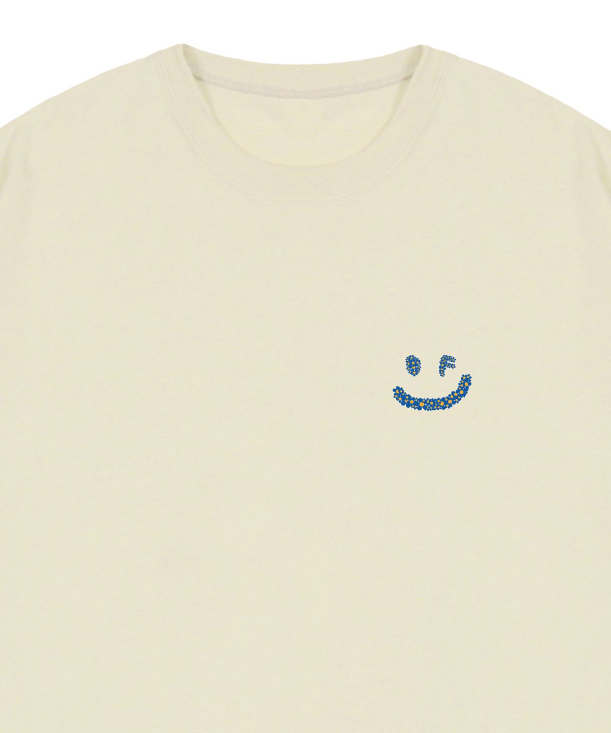 그레이버(GRAVER) [UNISEX]스몰 멀티플라워 드로잉스마일 반팔티_샌드베이지