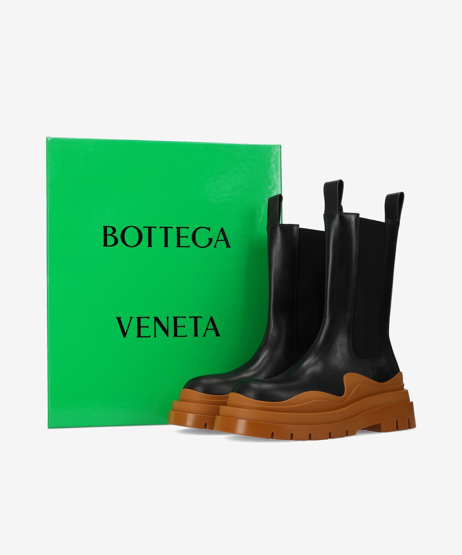 MUSINSA | BOTTEGA VENETA Tire Chelsea Boots - Black: Brown