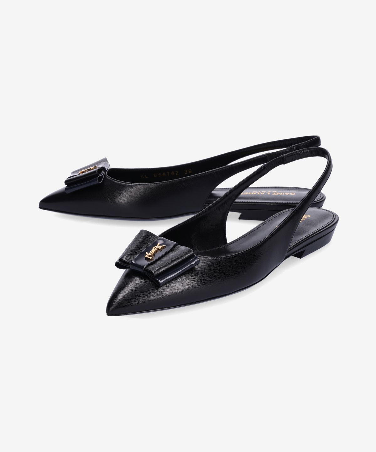 생로랑(SAINT LAURENT) 보우 아시아 플랫 슈즈 - 블랙:네이비 / 6547421ZJ101299
