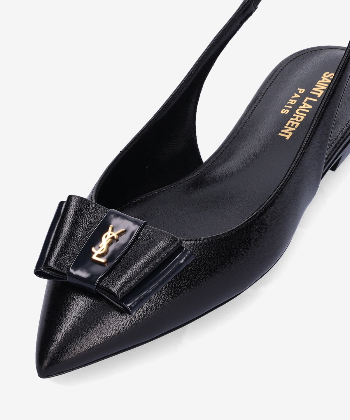 생로랑(SAINT LAURENT) 보우 아시아 플랫 슈즈 - 블랙:네이비 / 6547421ZJ101299