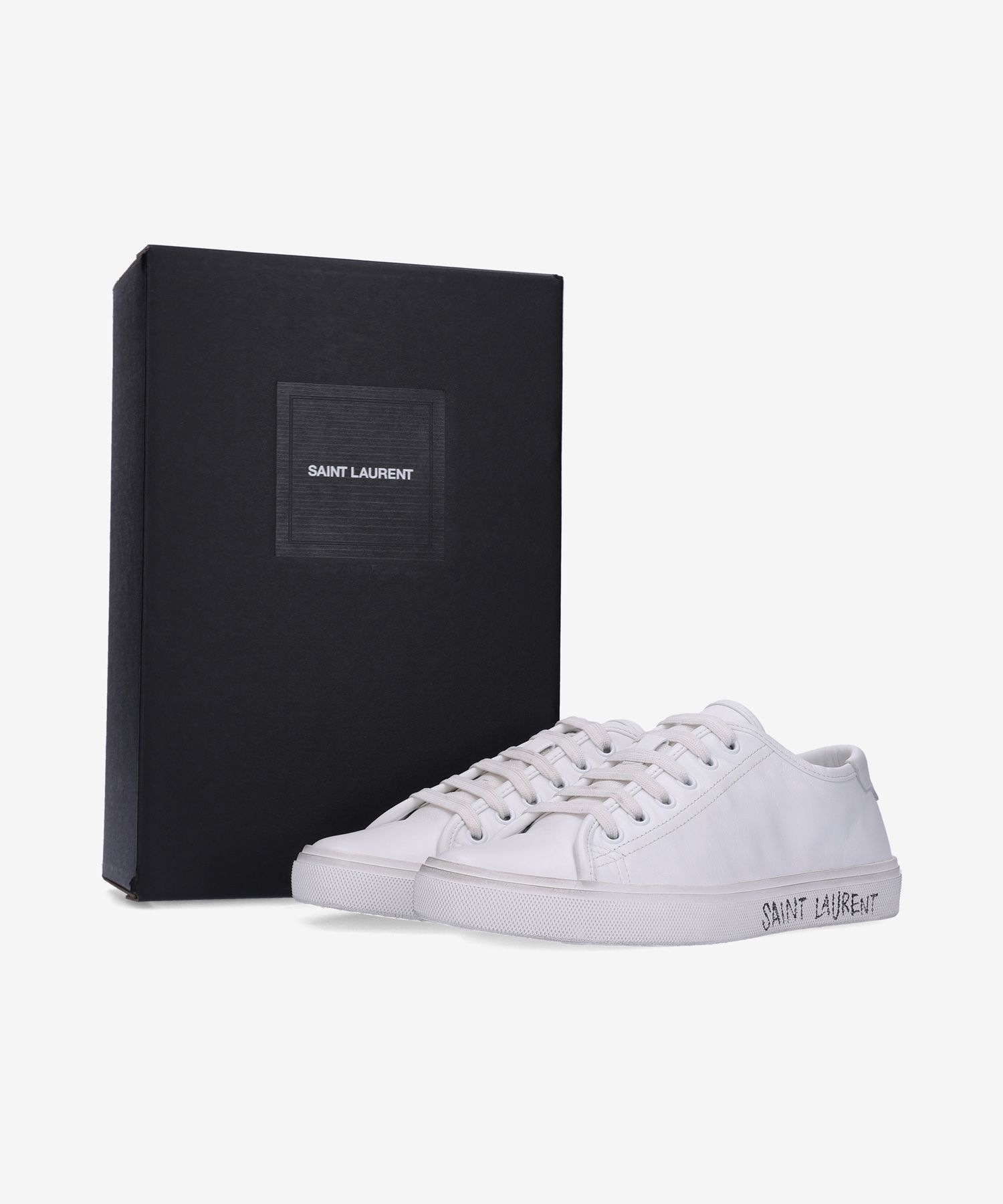 MUSINSA | SAINT LAURENT Malibu Leather Sneakers-White