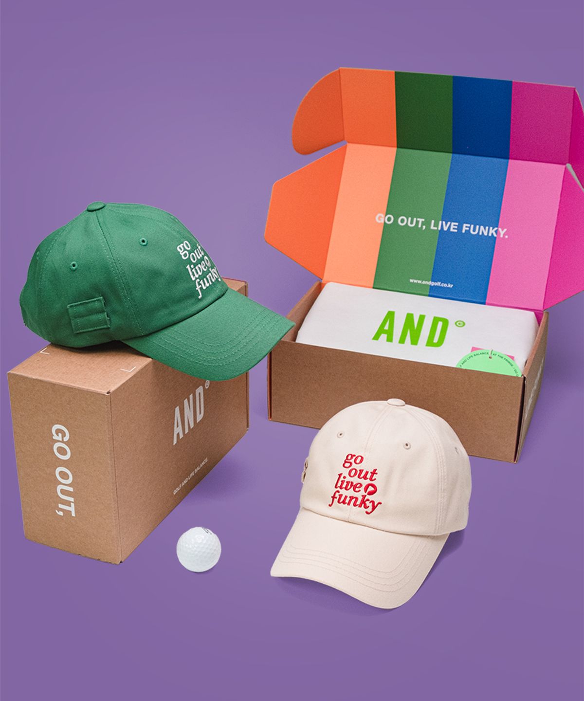 앤드 골프(AND GOLF) Slogan Ball Cap Green