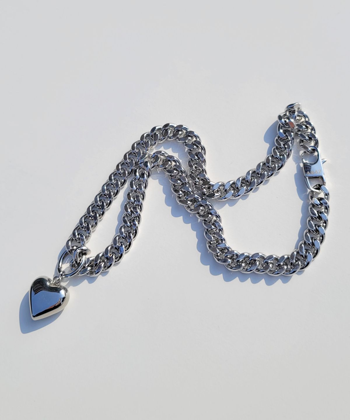 에이지47(AG47) 23-Necklace45 Heart Cuban chain