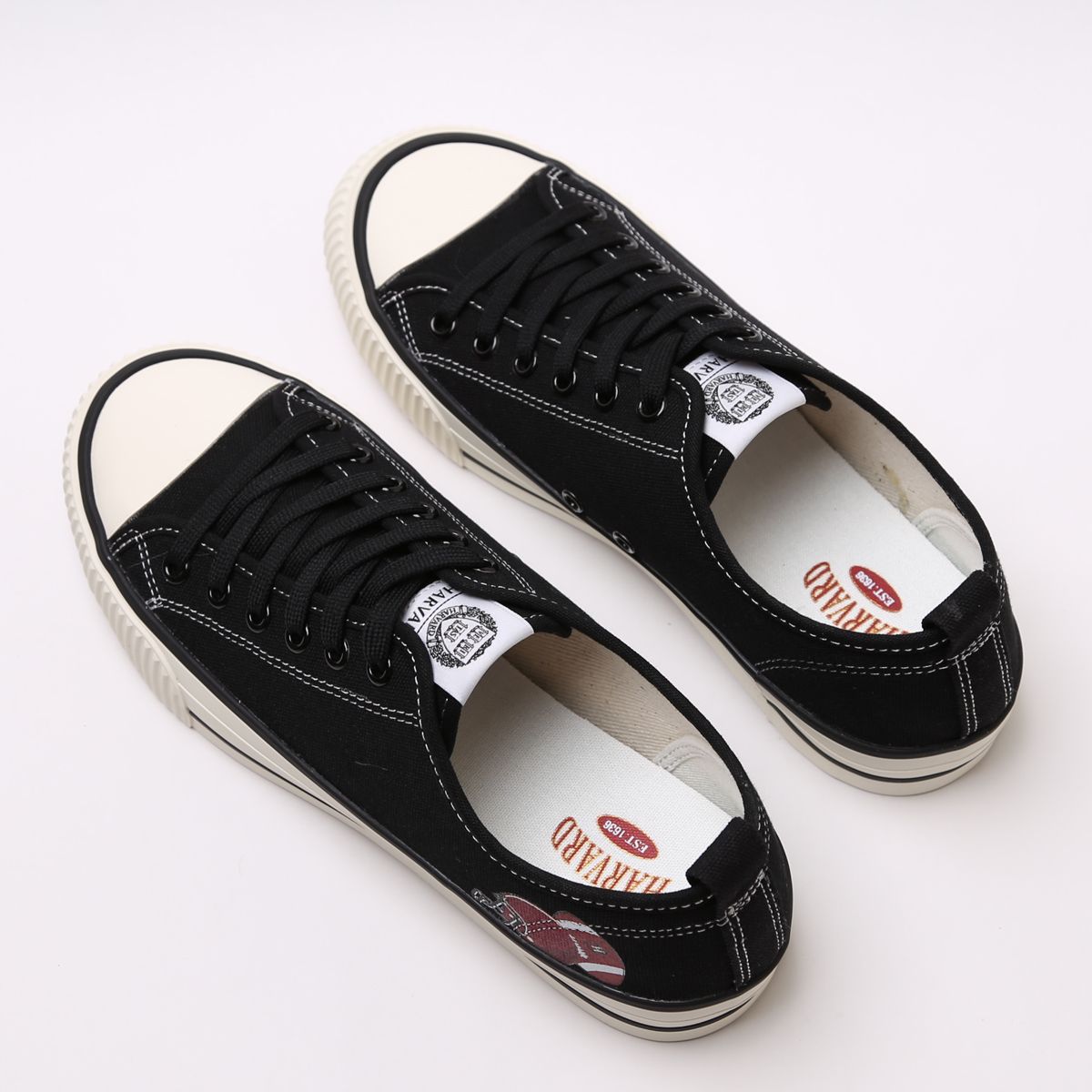 하버드 슈즈(HARVARD SHOES) 스킬라 캔버스 스니커즈 블랙