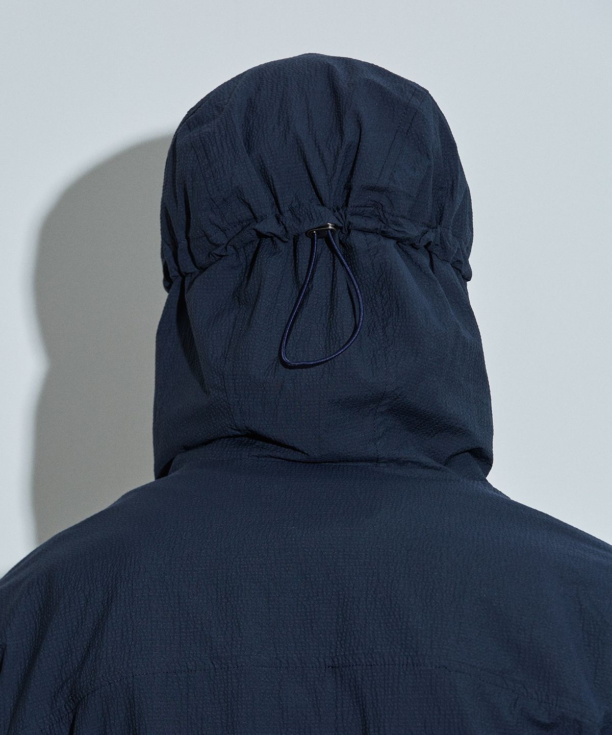 아이돈워너셀(IDWS) DOLPHIN SEERSUCKER HOOD JUMPER NAVY