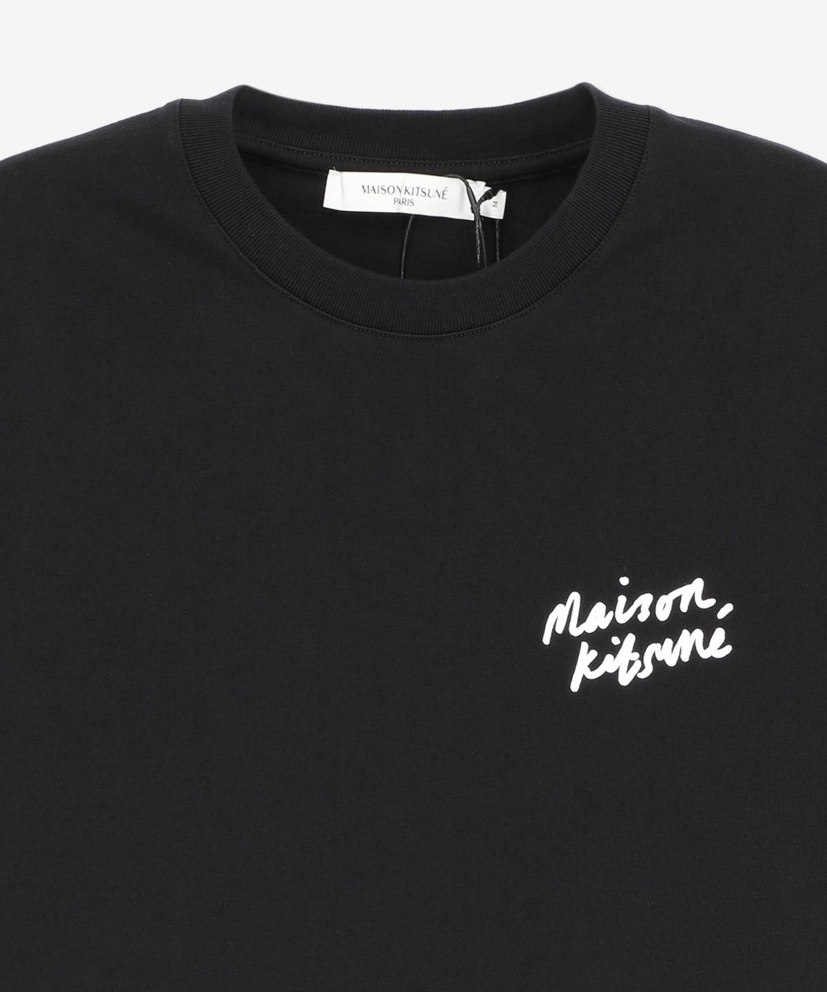 메종 키츠네(MAISON KITSUNE) 남성 미니 핸드라이팅 클래식 반소매 티셔츠 - 블랙 / IM00130KJ0035P199