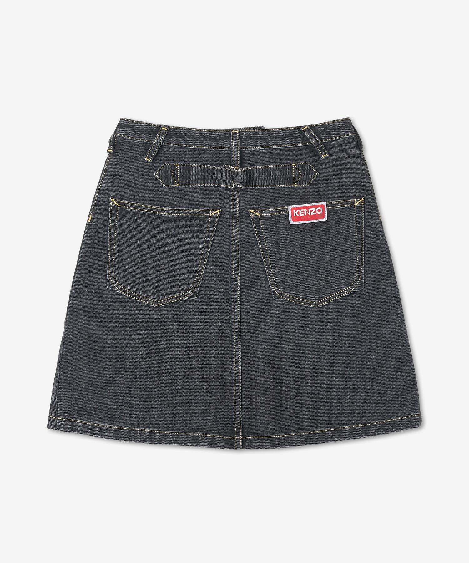 ★KENZO★ Stone bleach denim skirt black FD52DJ2696C2BB FD52 MUSINSA | KENZO Stone blitch denim skirt - Black