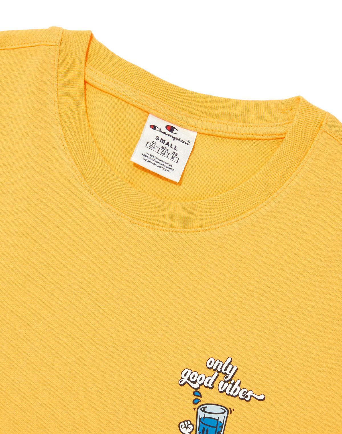 챔피온(CHAMPION) [EU] Comics 그래픽 코튼 반팔티셔츠  (NORMAL YELLOW) CKTS3E006Y2