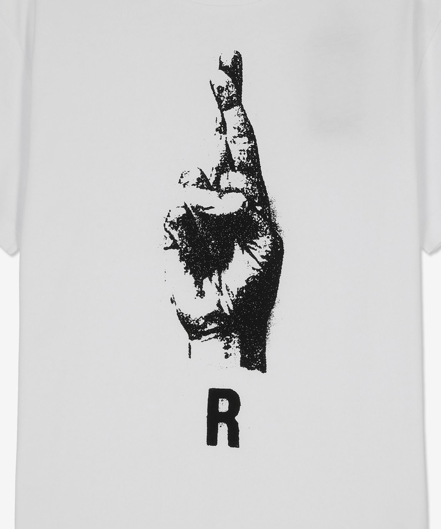 MUSINSA | RAF SIMONS Hand Sign Short Sleeve T-shirt - White