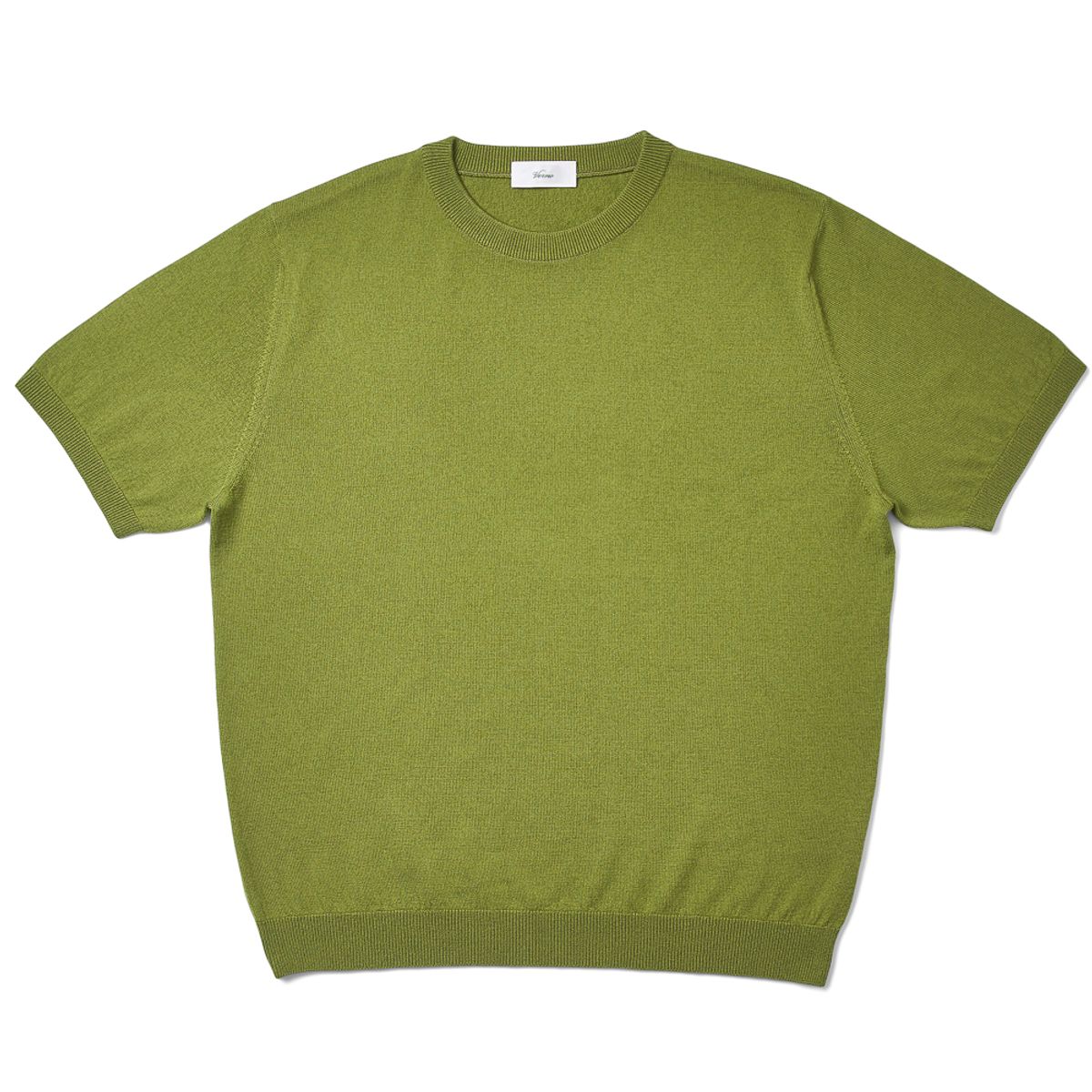 베르노(VERNO) Short Sleeve Basic Round Knit Green