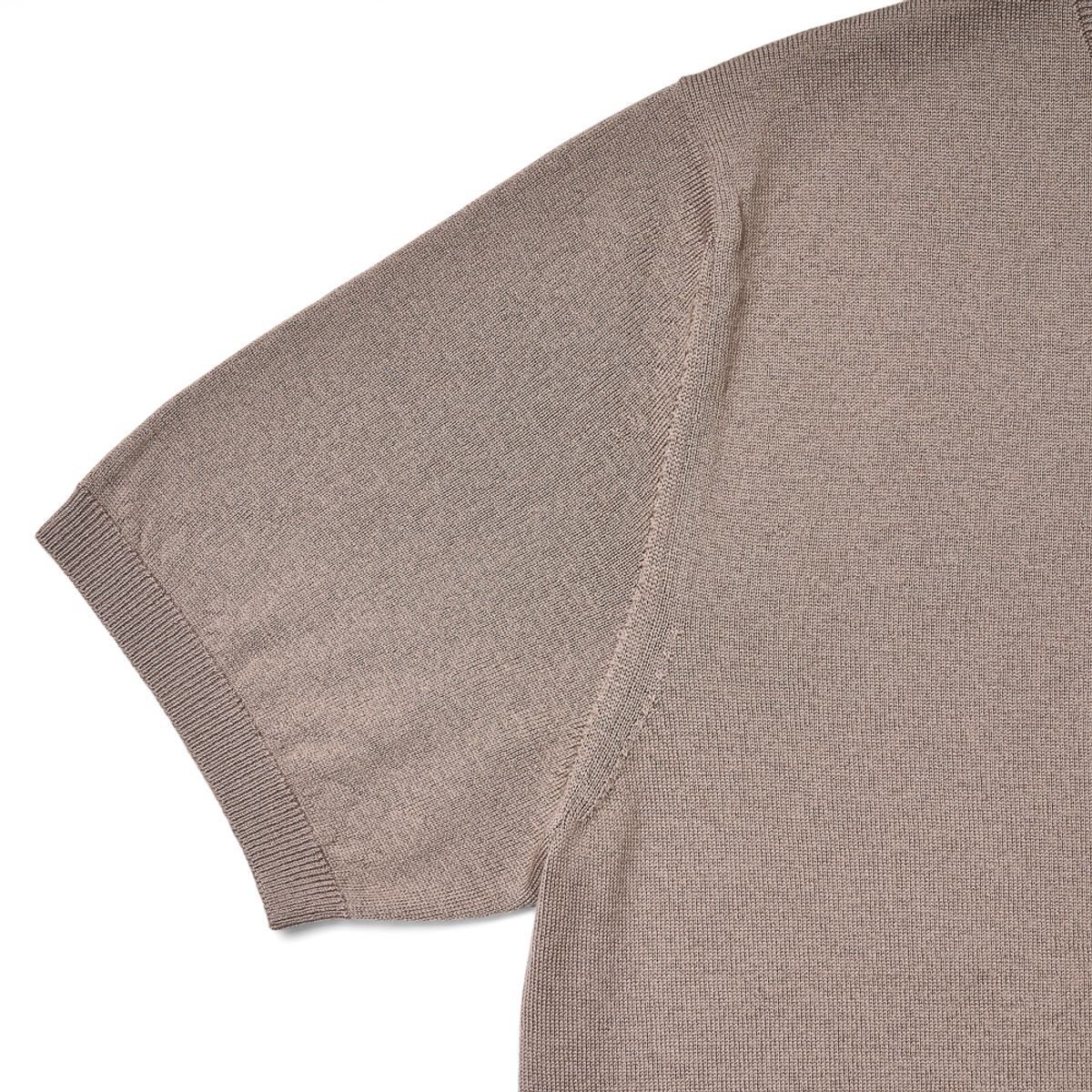 베르노(VERNO) Short Sleeve Basic Round Knit Kharki