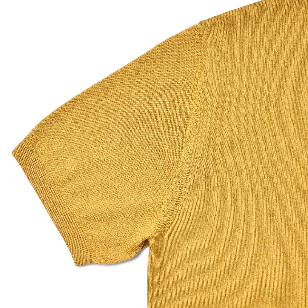 베르노(VERNO) Short Sleeve Basic Round Knit Yellow Ochre