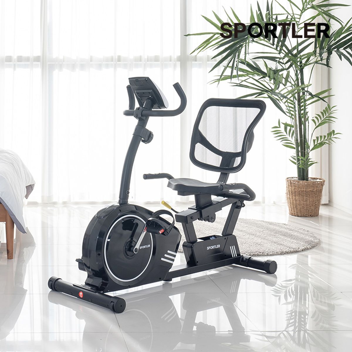 스포틀러(SPORTLER) 좌식싸이클 메쉬 실내 자전거