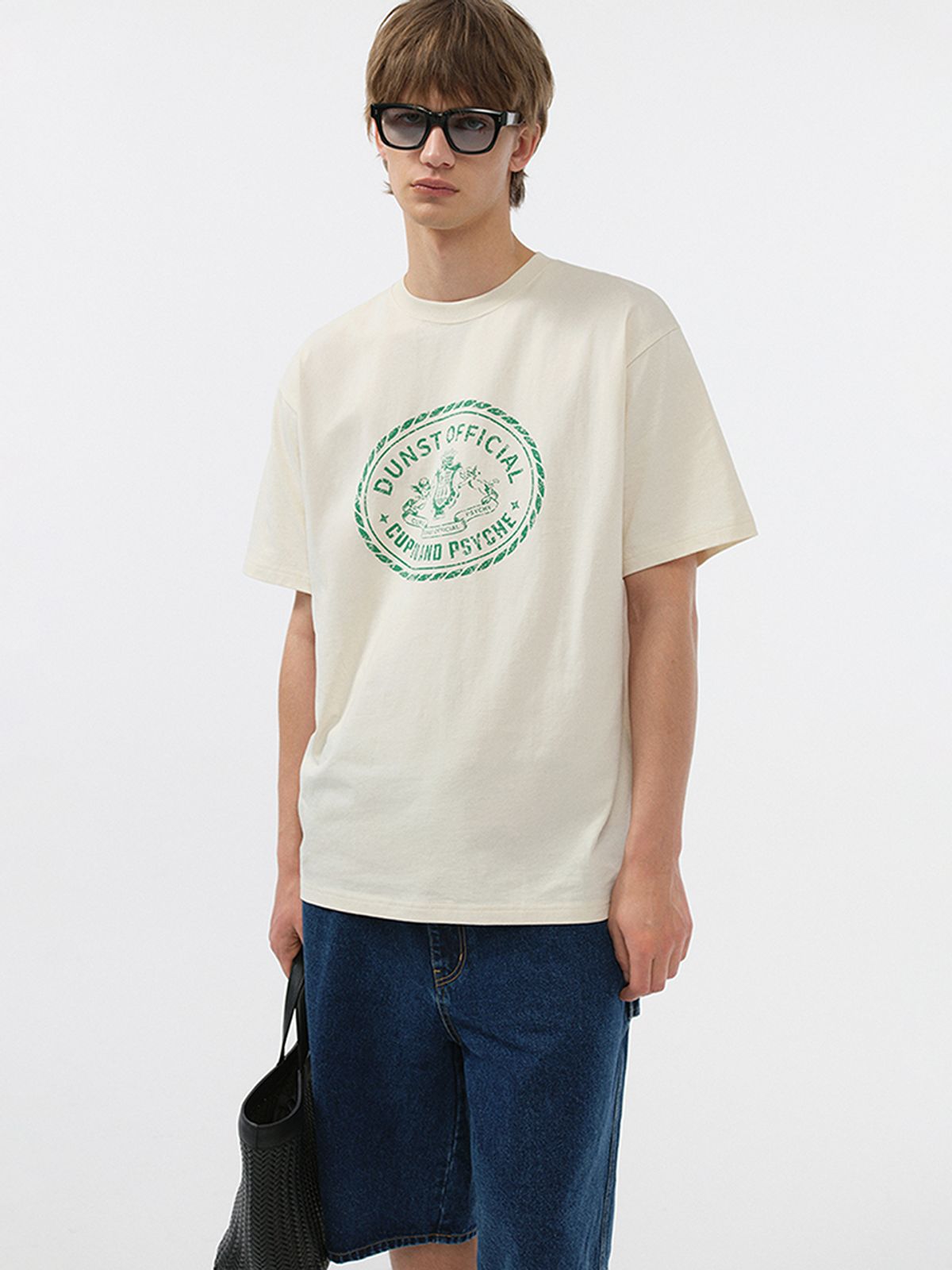 던스트 포 맨(DUNST FOR MEN) CUPID CAMPUS T-SHIRT_UNISEX_UDTS5B121_CREAM