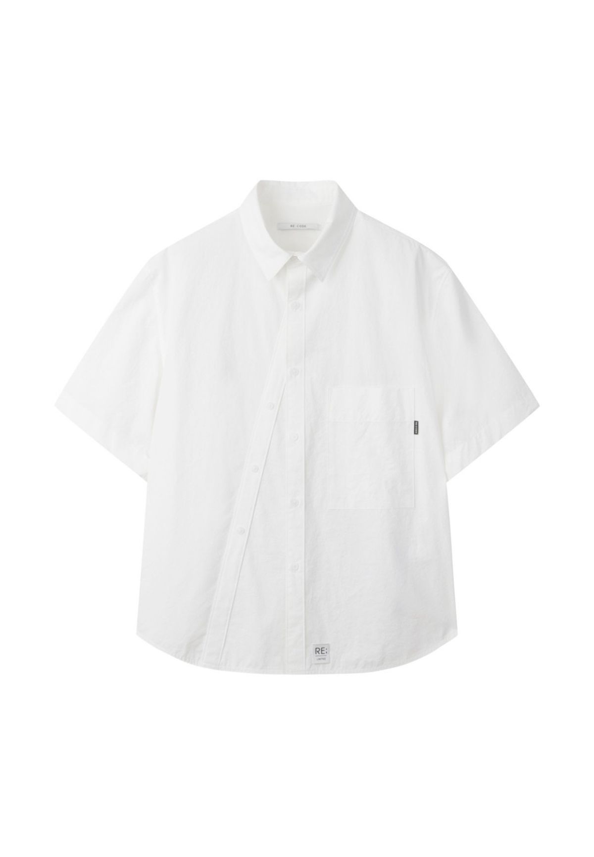 래코드(RECODE) Two Buttons Detail Shirt_RKSAM23631WHX