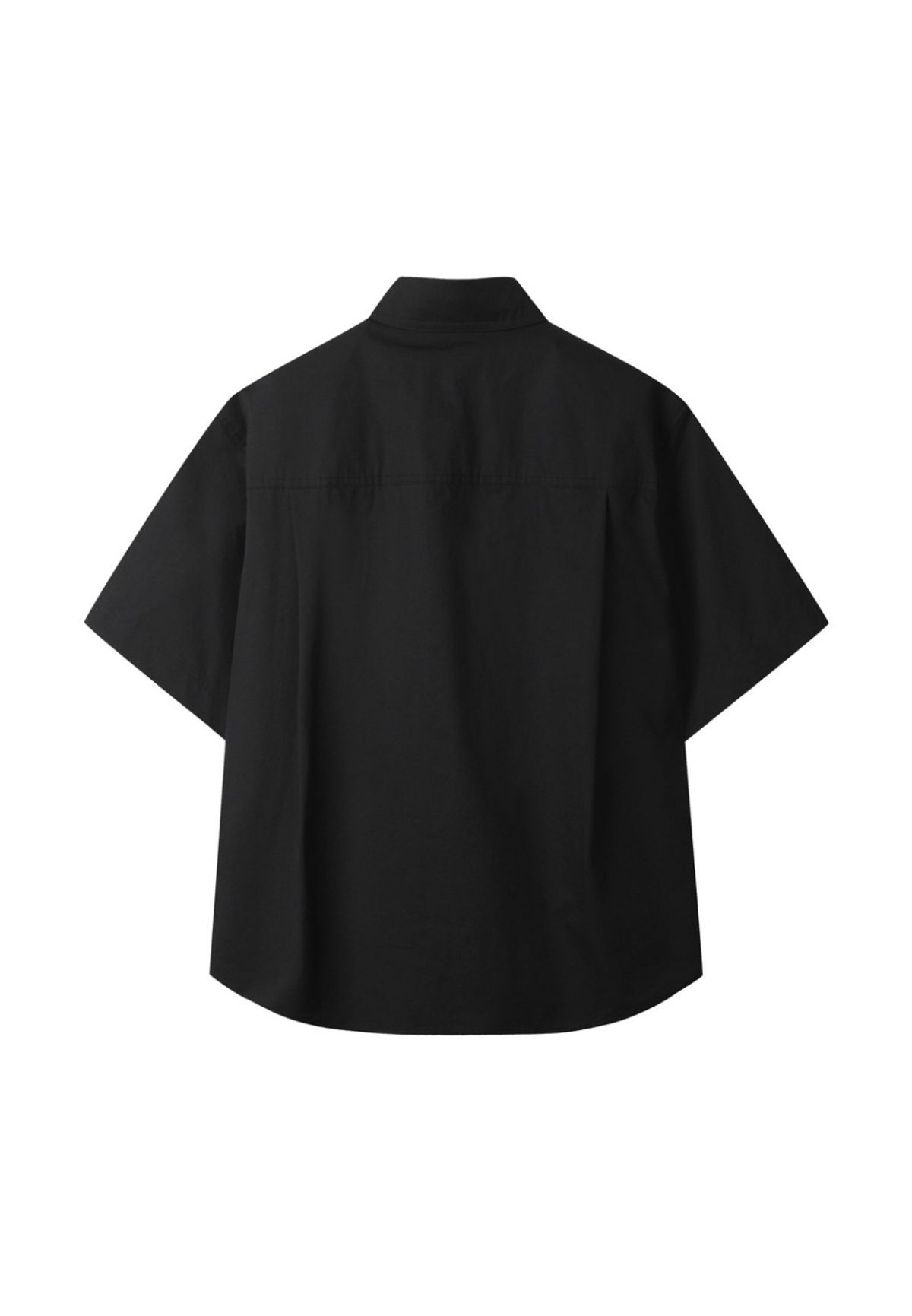 래코드(RECODE) Two Buttons Detail Shirt_RKSAM23631BKX