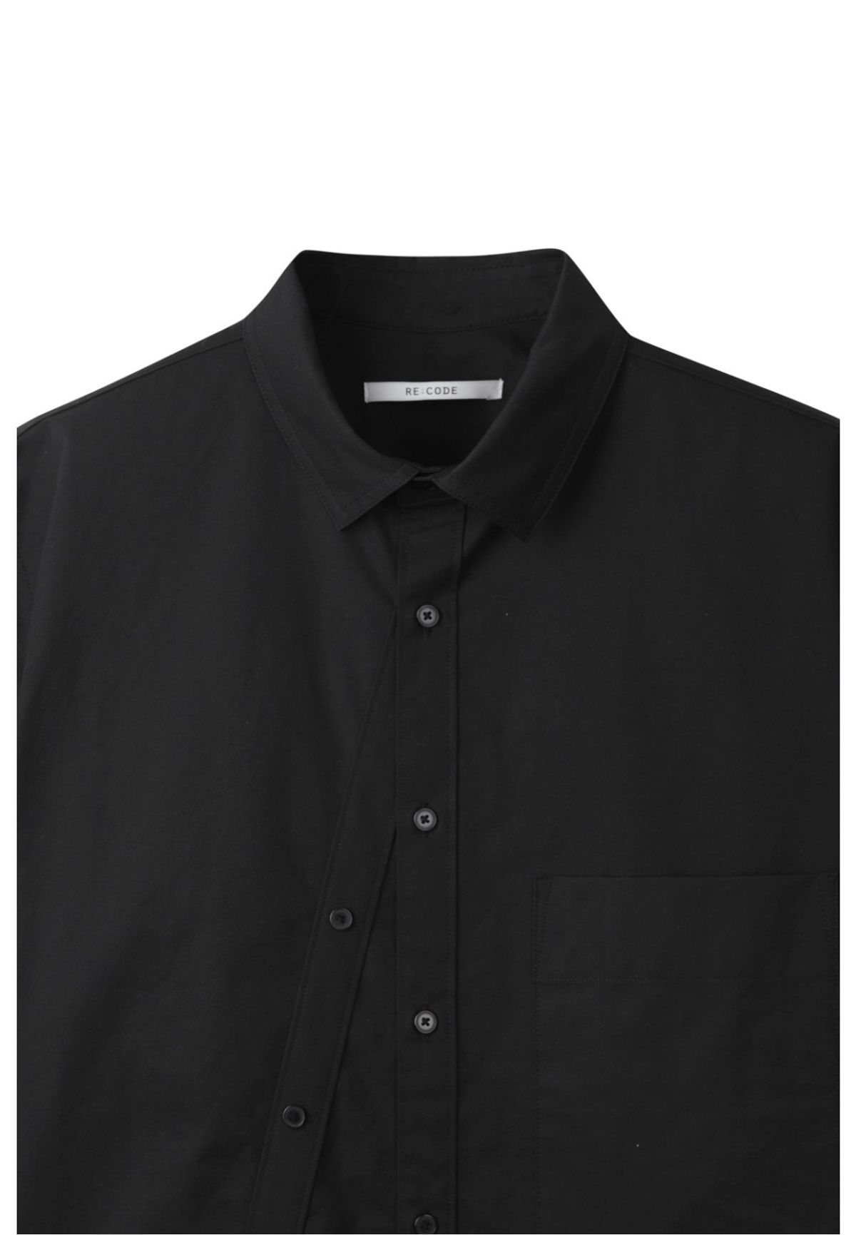래코드(RECODE) Two Buttons Detail Shirt_RKSAM23631BKX