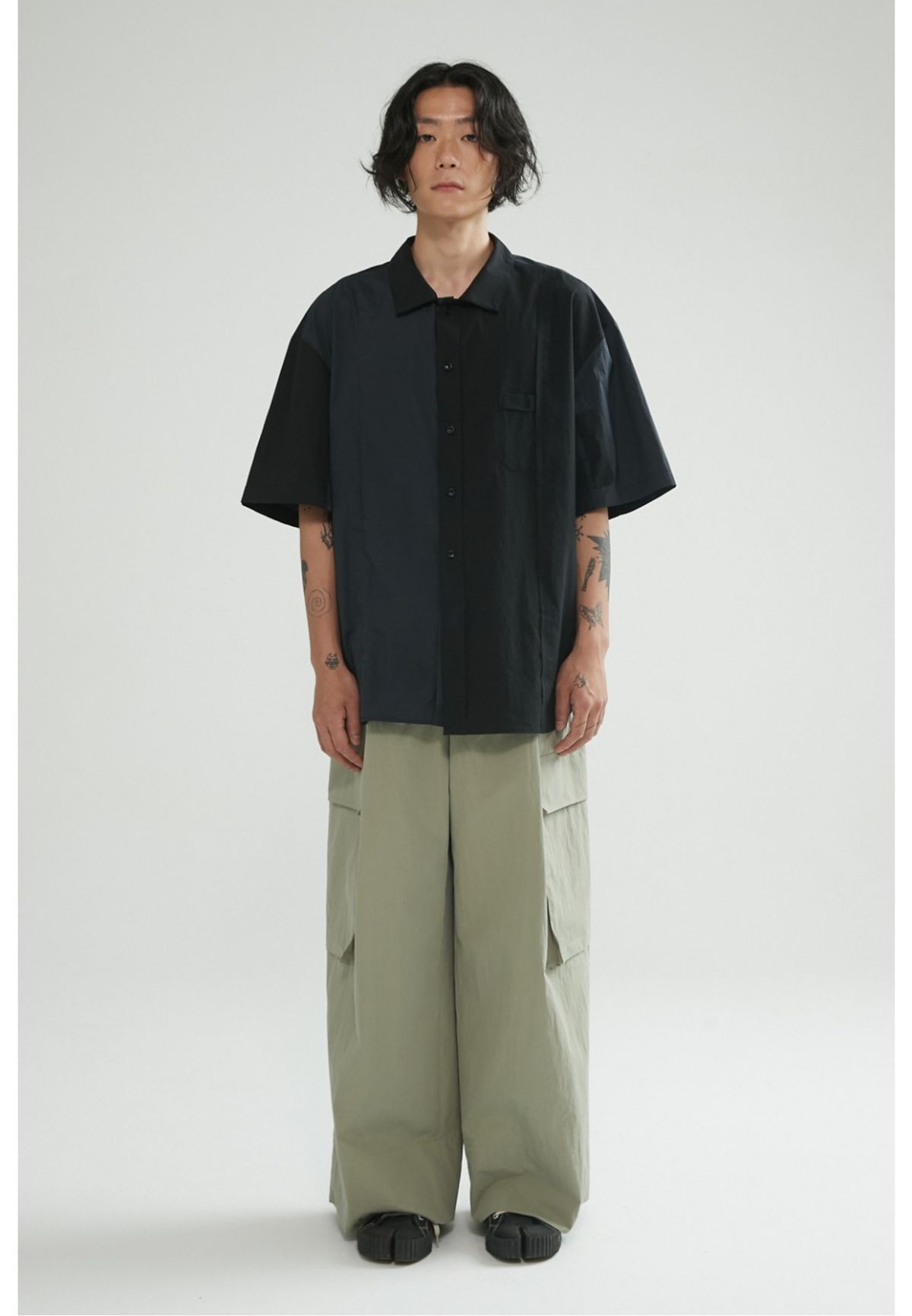 래코드(RECODE) Inside-Out Detail Shirt_RKSAM23610BKX