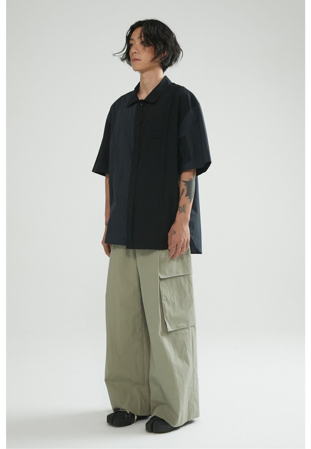 래코드(RECODE) Inside-Out Detail Shirt_RKSAM23610BKX