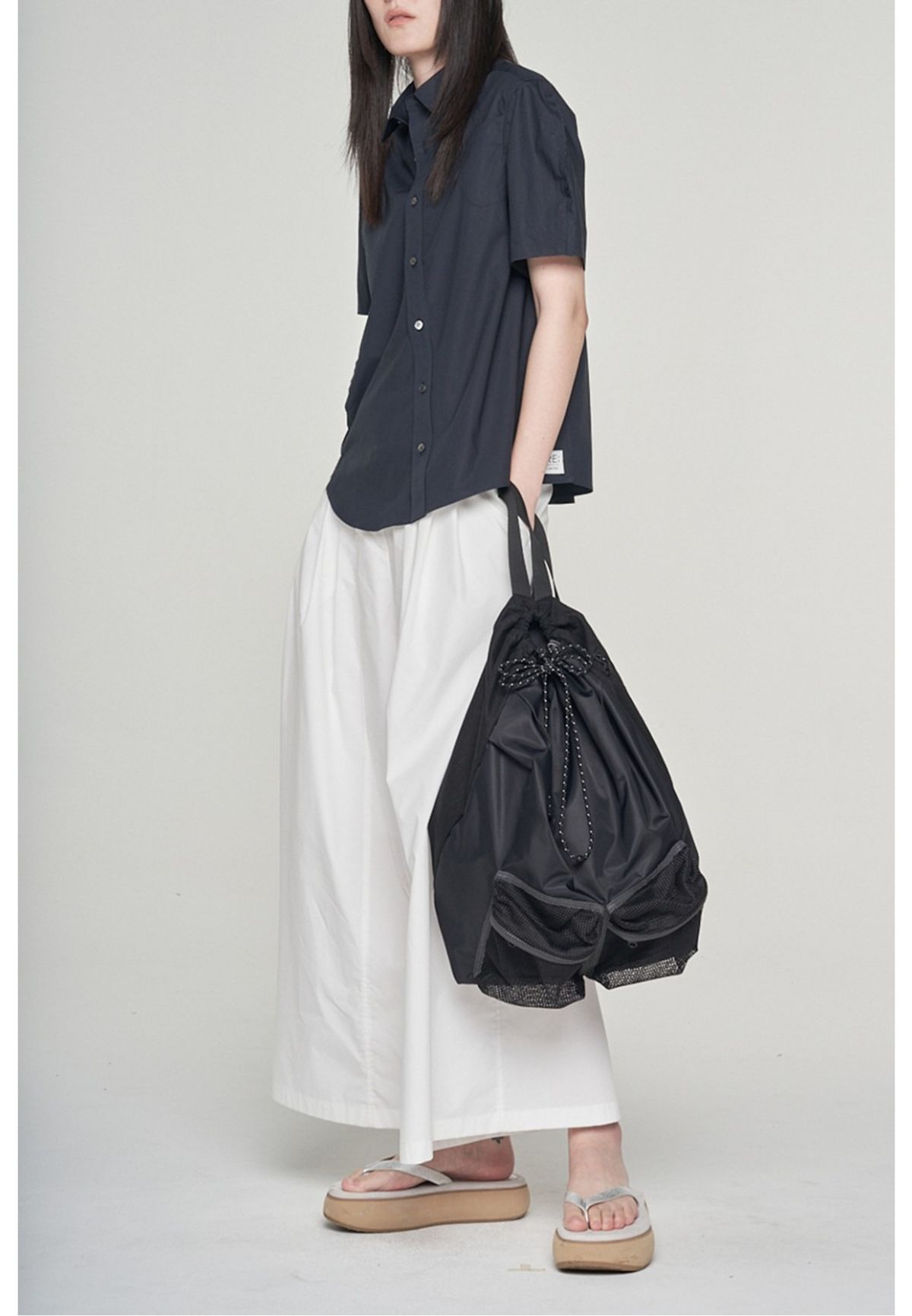 래코드(RECODE) Recyled Nylon Mesh Backback_RYBAS23805BKX