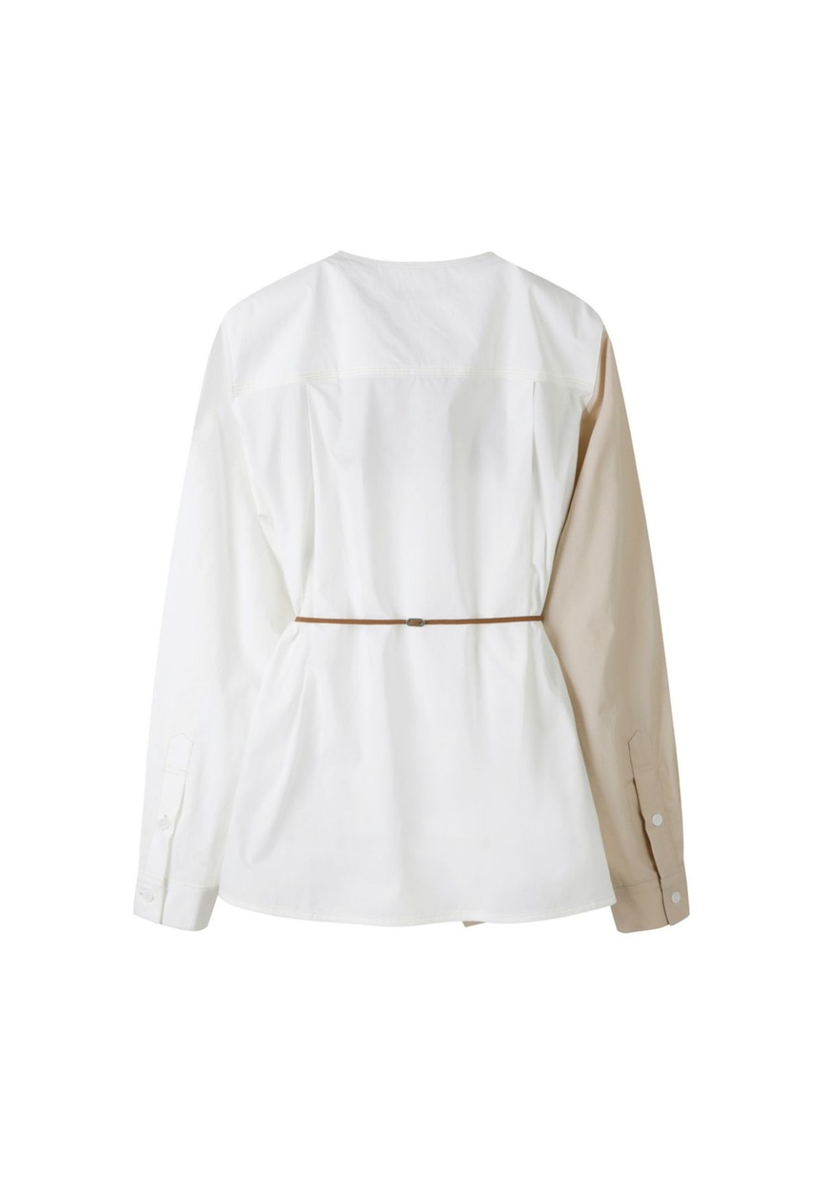래코드(RECODE) [여성] Unbalanced Raw Cutting Patched Shirt_RQSAS23541BEX