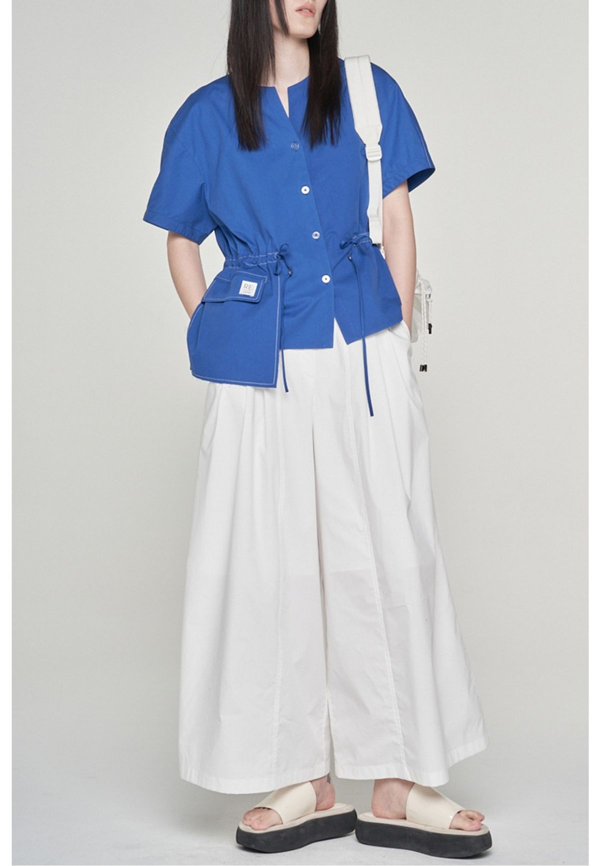 래코드(RECODE) [여성] Out Pocket String Detail Blouse_RQSAM23557BUX