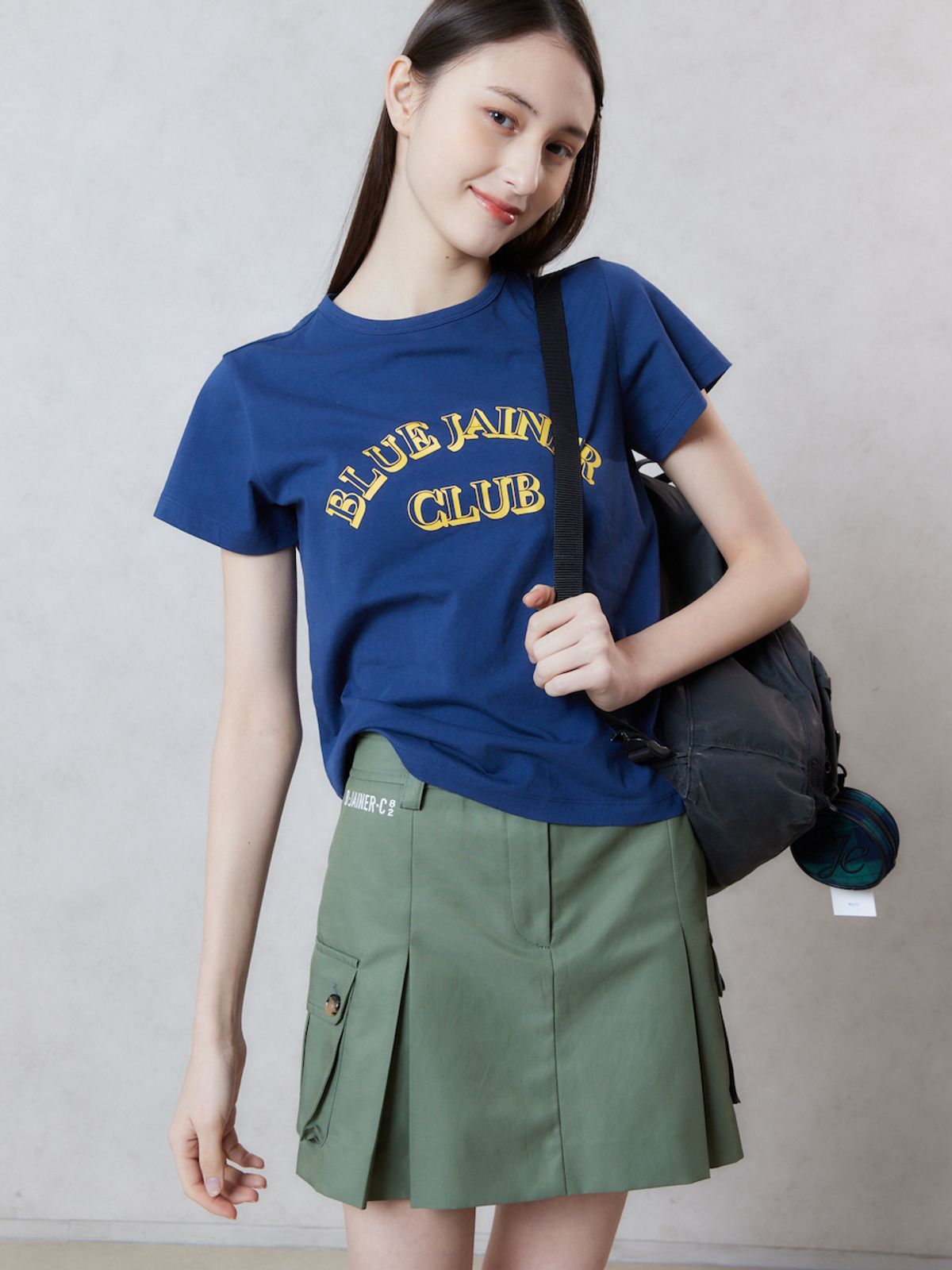 블루 제이너 클럽(BLUE JAINER CLUB) 카고 포켓 스커트 카키