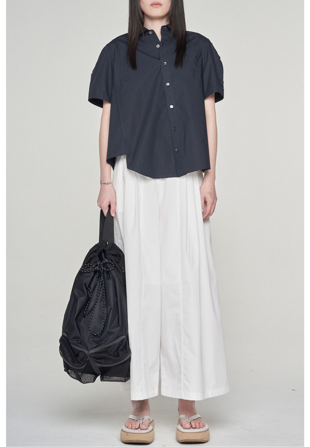 래코드(RECODE) [여성] Asymmetry Short Sleeve Blouse_RQSAM23556NYX