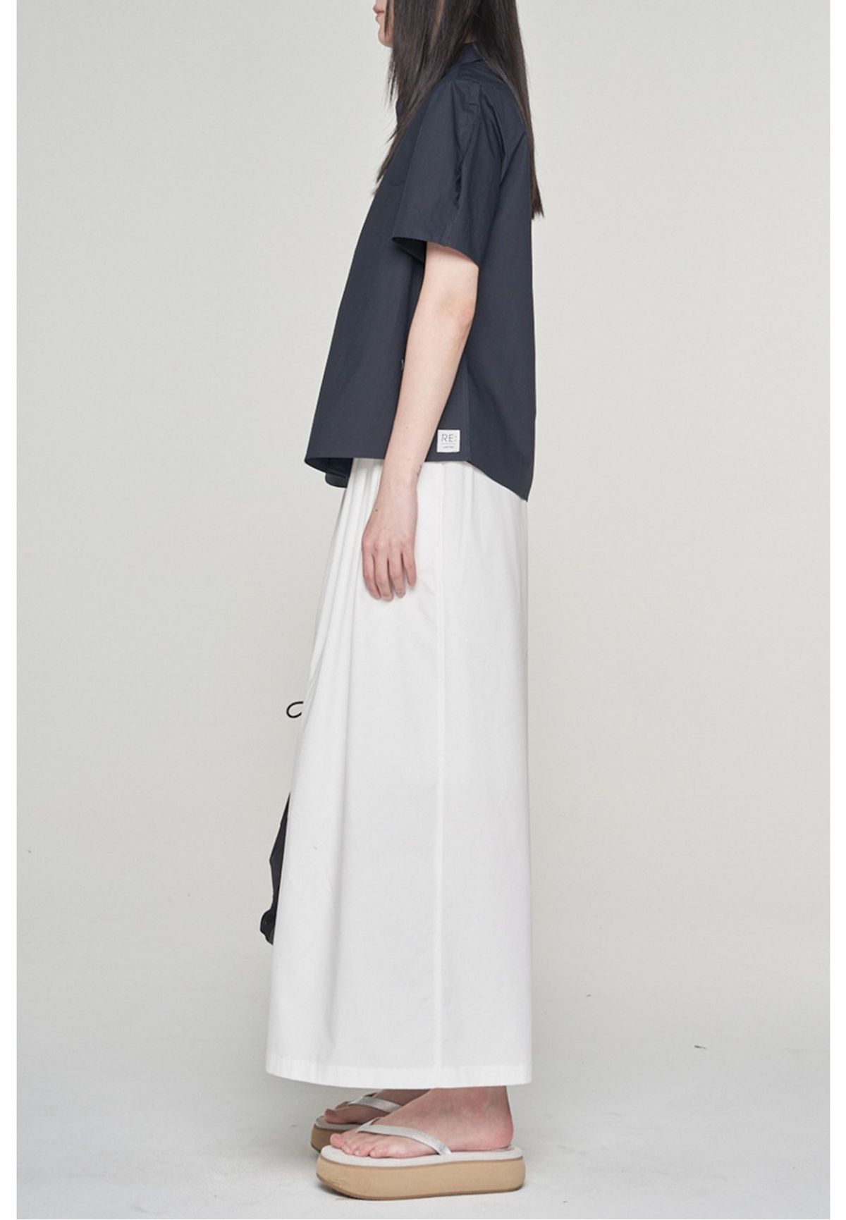 래코드(RECODE) [여성] Asymmetry Short Sleeve Blouse_RQSAM23556NYX