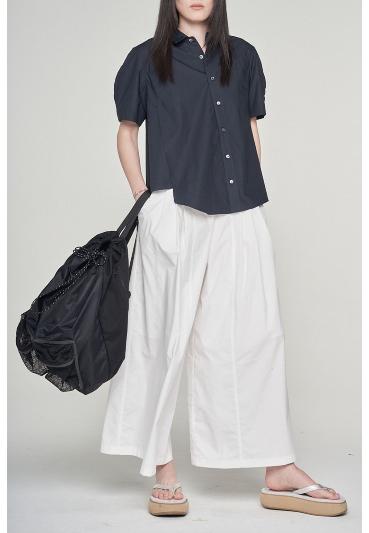 래코드(RECODE) [여성] Asymmetry Short Sleeve Blouse_RQSAM23556NYX