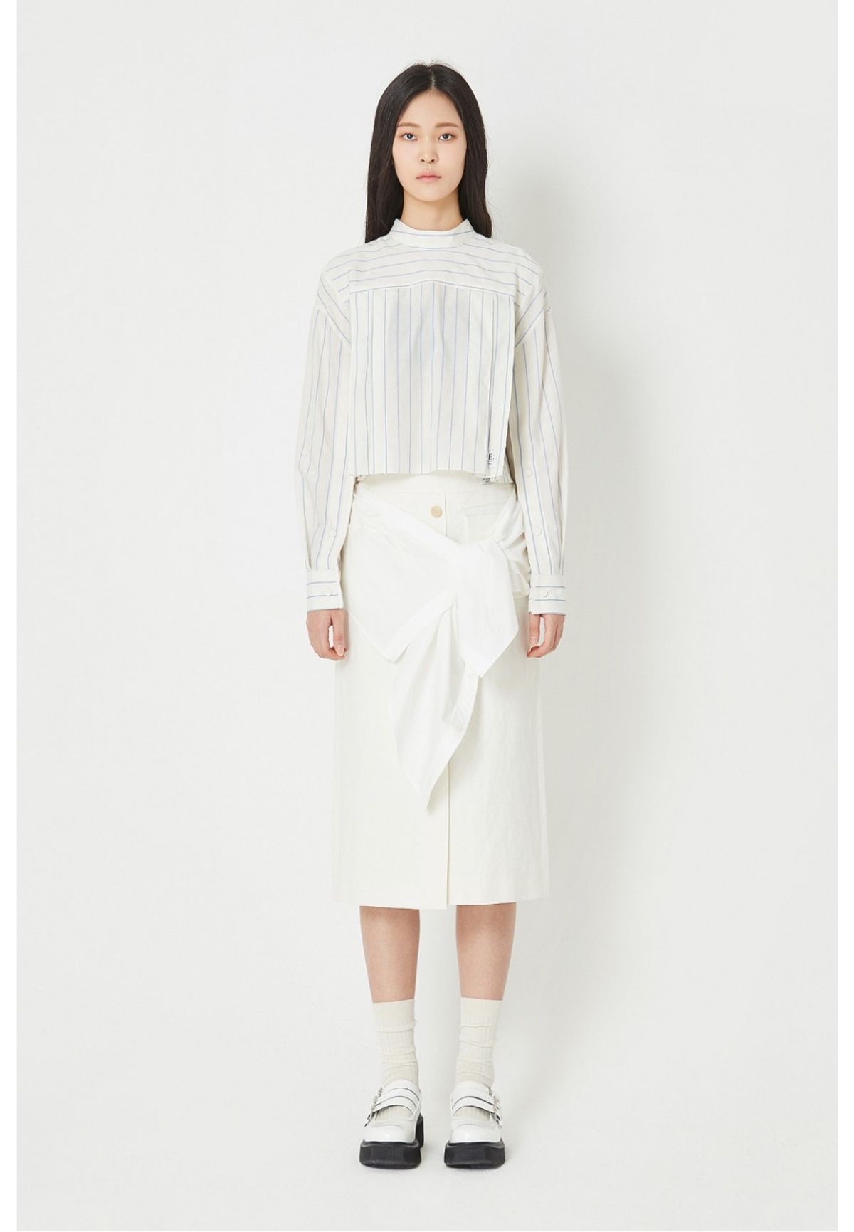 래코드(RECODE) [여성] Tied-up Midi Skirt_R0KAM23108IVX