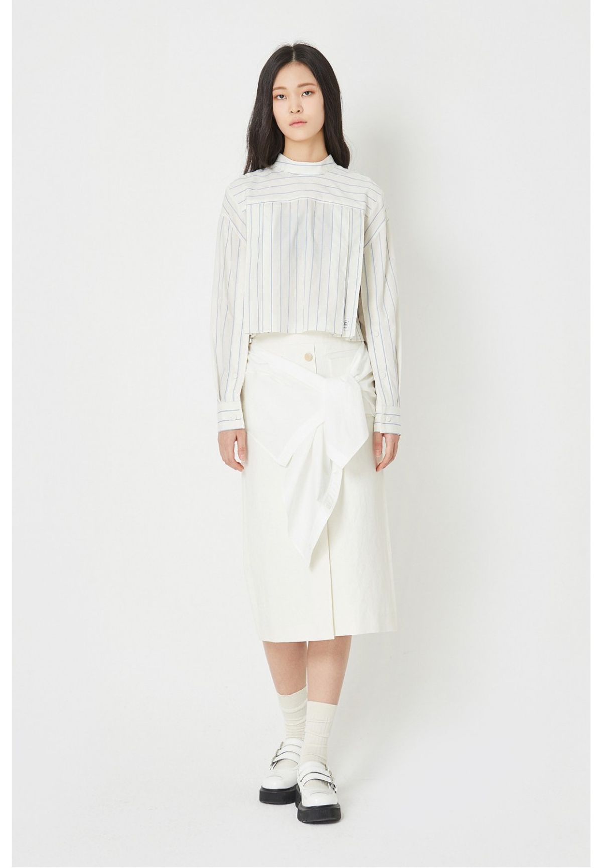 래코드(RECODE) [여성] Tied-up Midi Skirt_R0KAM23108IVX